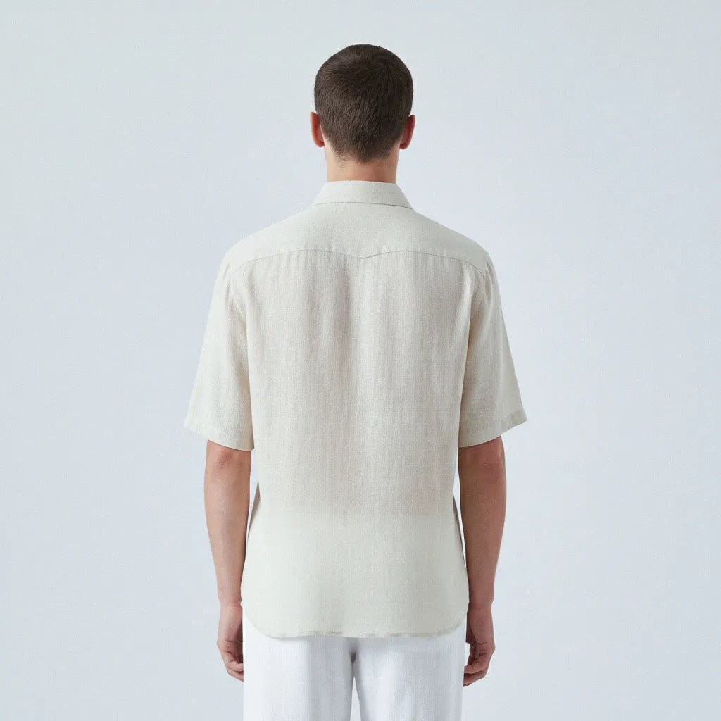 Camisa Linho Manga Curta