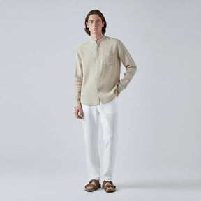 Camisa 100% Linho Gola Mandarim