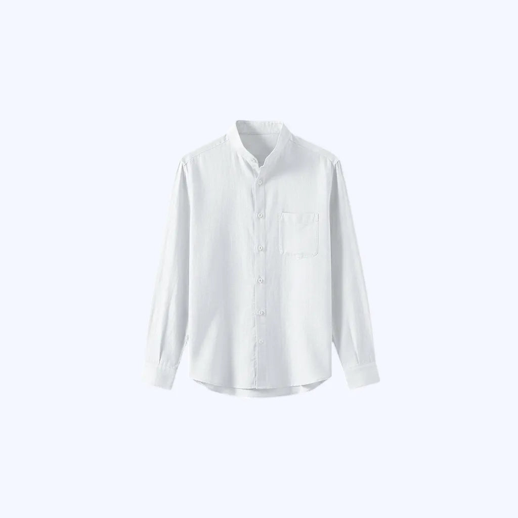 Camisa 100% Linho Gola Mandarim