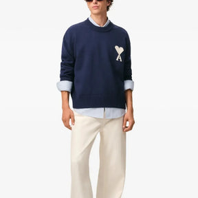 AMI Paris Suéter Decote Careca