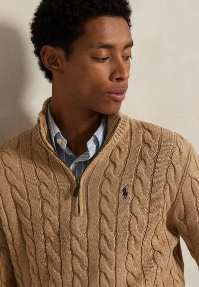 Suéter Tricô Polo R&L Creme
